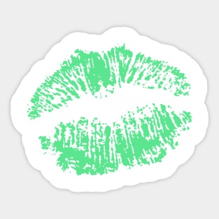 Kiss Smooch Lips Mint Sticker